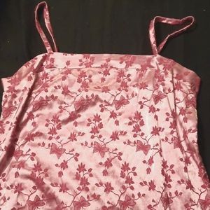Pink floral butterfly tank top